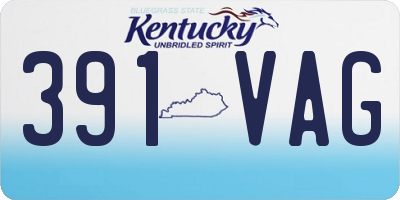 KY license plate 391VAG