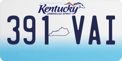 KY license plate 391VAI