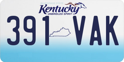 KY license plate 391VAK