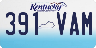 KY license plate 391VAM