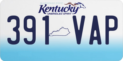 KY license plate 391VAP