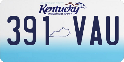 KY license plate 391VAU
