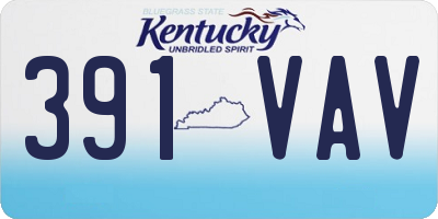KY license plate 391VAV