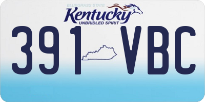 KY license plate 391VBC