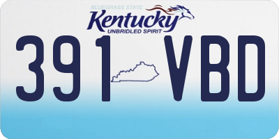 KY license plate 391VBD