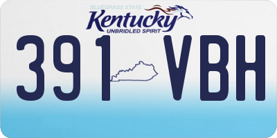 KY license plate 391VBH