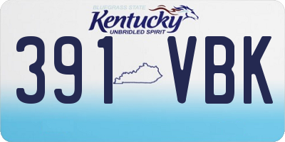 KY license plate 391VBK