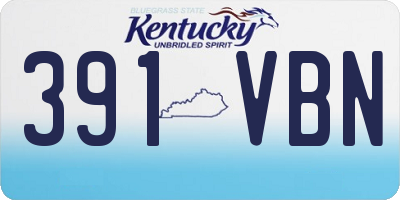 KY license plate 391VBN