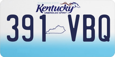KY license plate 391VBQ
