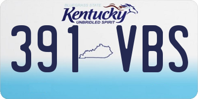 KY license plate 391VBS