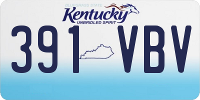 KY license plate 391VBV