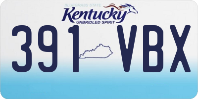 KY license plate 391VBX
