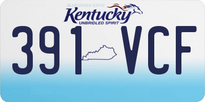 KY license plate 391VCF
