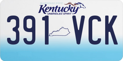 KY license plate 391VCK