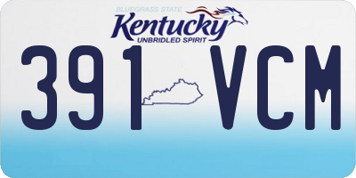 KY license plate 391VCM