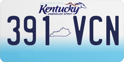 KY license plate 391VCN
