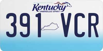 KY license plate 391VCR