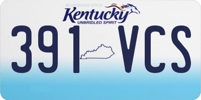 KY license plate 391VCS
