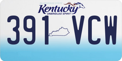 KY license plate 391VCW