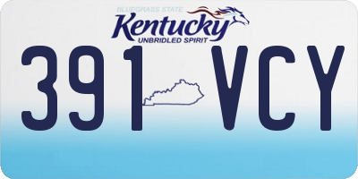 KY license plate 391VCY