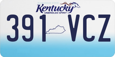 KY license plate 391VCZ