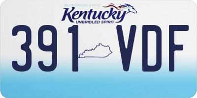 KY license plate 391VDF