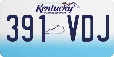 KY license plate 391VDJ