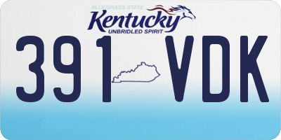 KY license plate 391VDK
