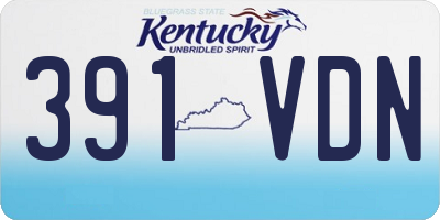 KY license plate 391VDN