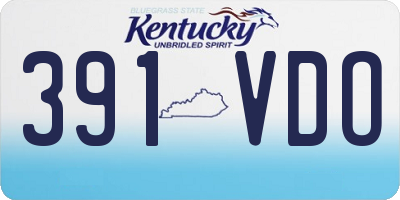 KY license plate 391VDO