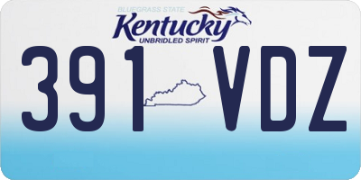 KY license plate 391VDZ