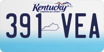 KY license plate 391VEA