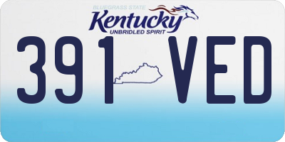 KY license plate 391VED