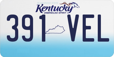 KY license plate 391VEL