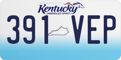 KY license plate 391VEP