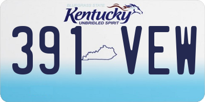 KY license plate 391VEW