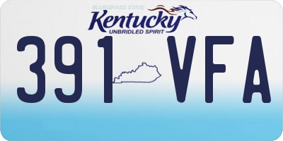 KY license plate 391VFA