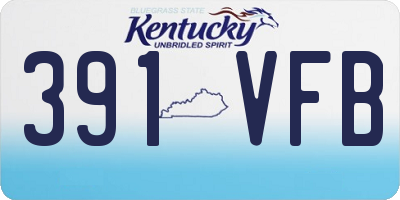 KY license plate 391VFB