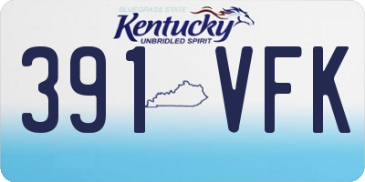 KY license plate 391VFK