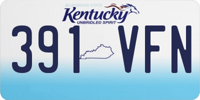 KY license plate 391VFN