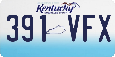 KY license plate 391VFX