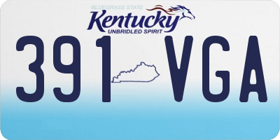 KY license plate 391VGA