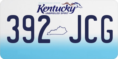 KY license plate 392JCG