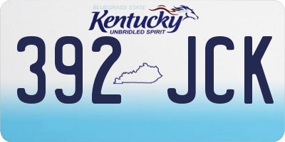 KY license plate 392JCK