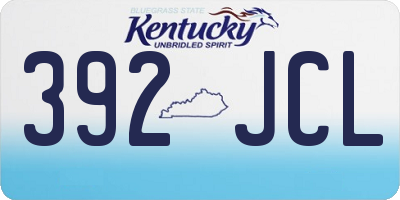 KY license plate 392JCL