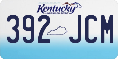 KY license plate 392JCM