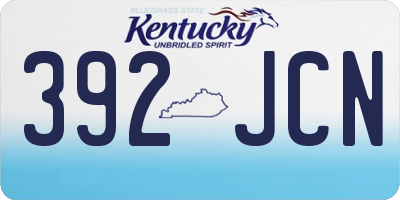 KY license plate 392JCN