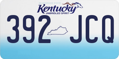 KY license plate 392JCQ