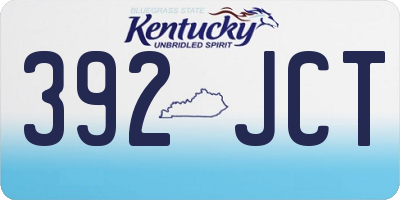 KY license plate 392JCT