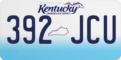 KY license plate 392JCU